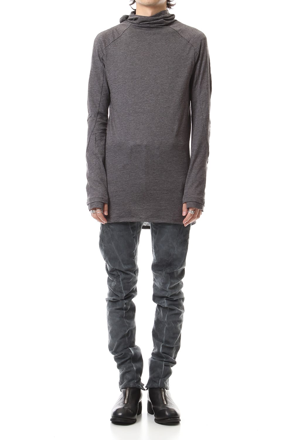 Dirty Coating Cold Dyed Curve Slim Pants - ST107-0049A-Navy