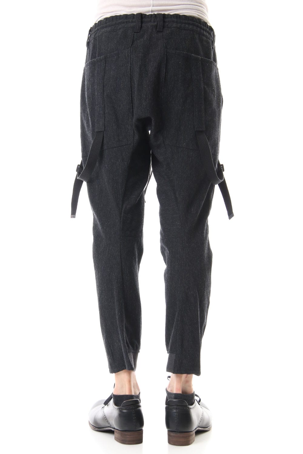 Wool × Cotton Serge Harness Tapered Cropped Pants - ST107-0069A