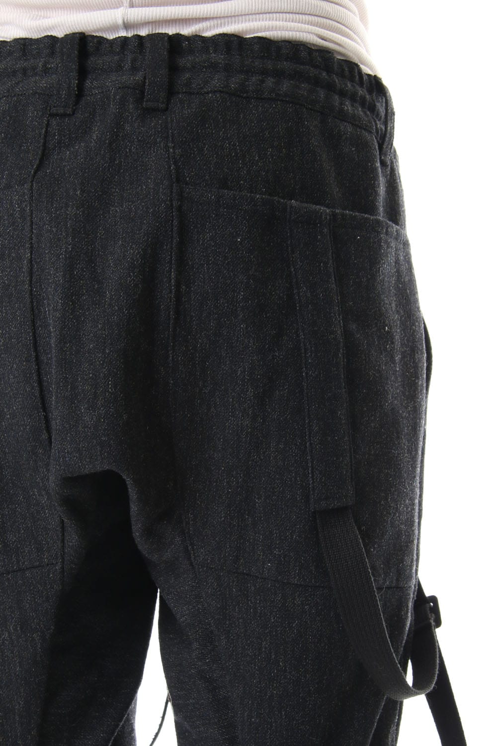 Wool × Cotton Serge Harness Tapered Cropped Pants - ST107-0069A