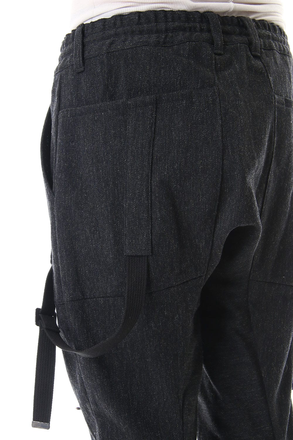 Wool × Cotton Serge Harness Tapered Cropped Pants - ST107-0069A