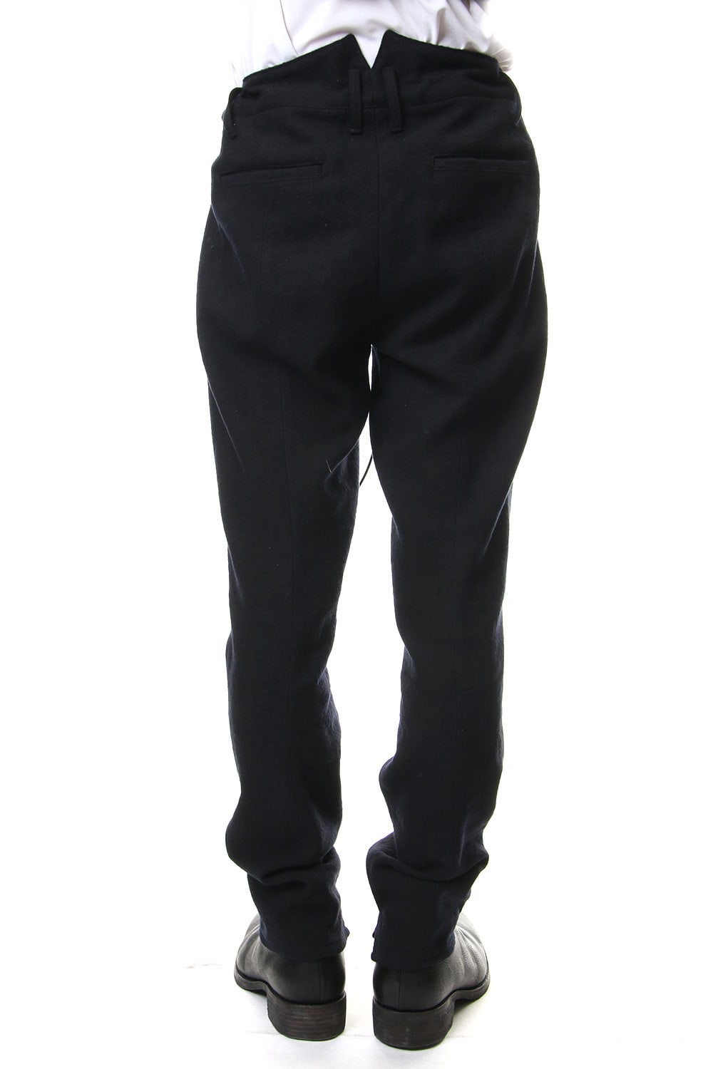 Wool Linen Tuck Tapered Pants Black - ST107-0099A