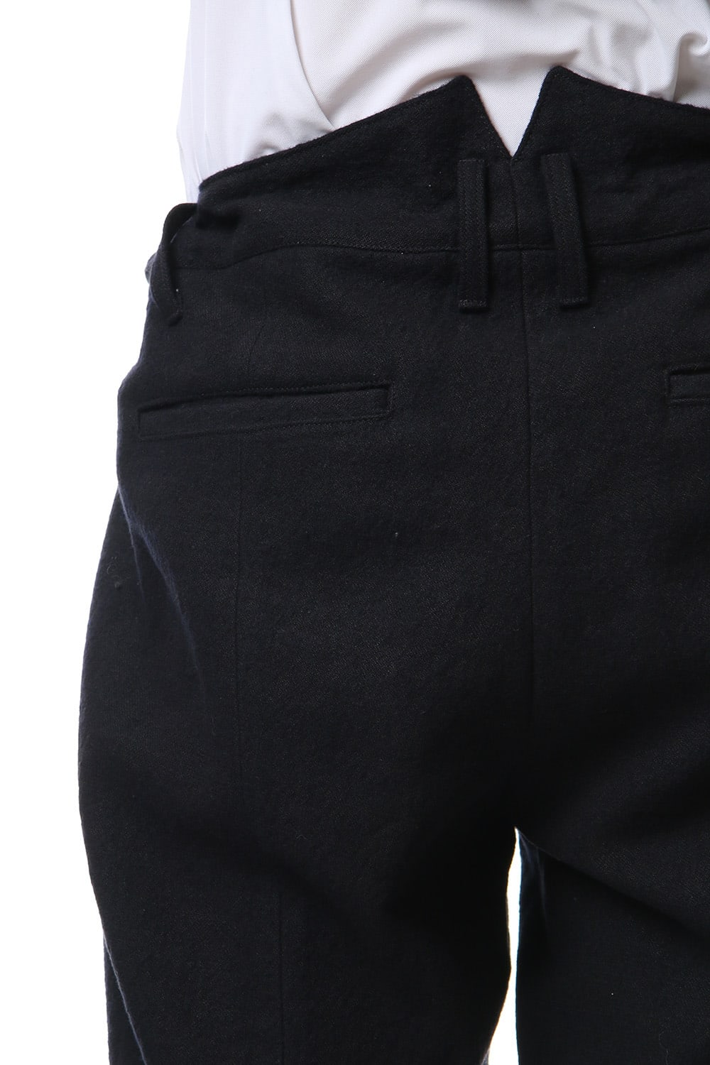 Wool Linen Tuck Tapered Pants Black - ST107-0099A