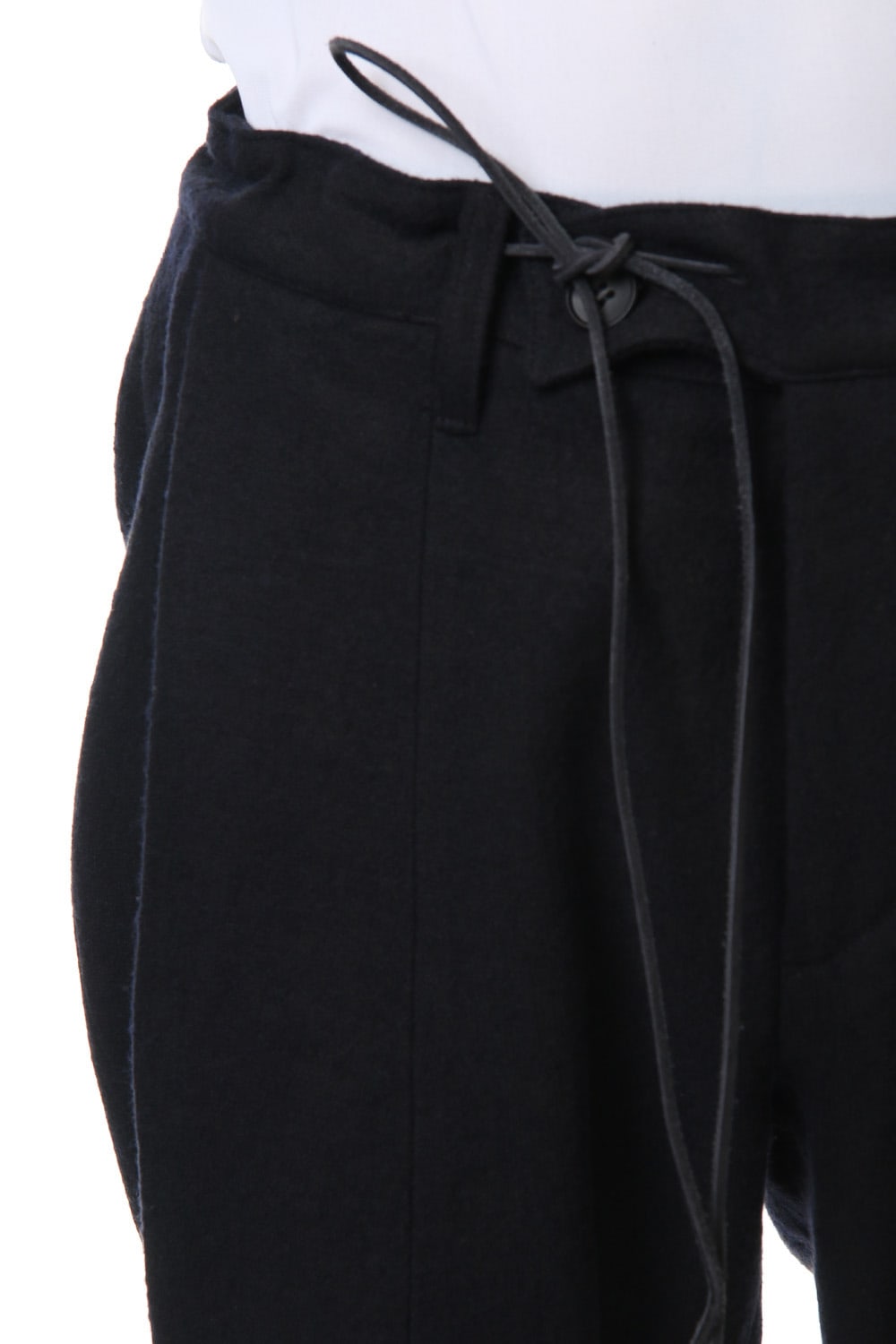 Wool Linen Tuck Tapered Pants Black - ST107-0099A