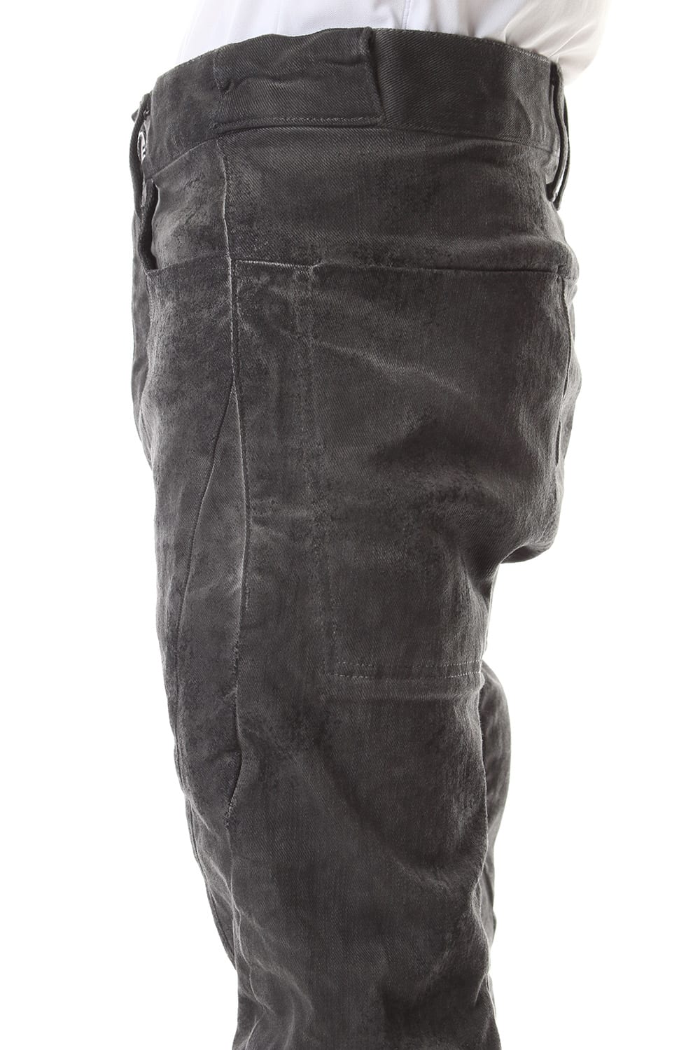 Dirty Coating Cold Dyed Curve Slim Pants - ST107-0049A Charcoal