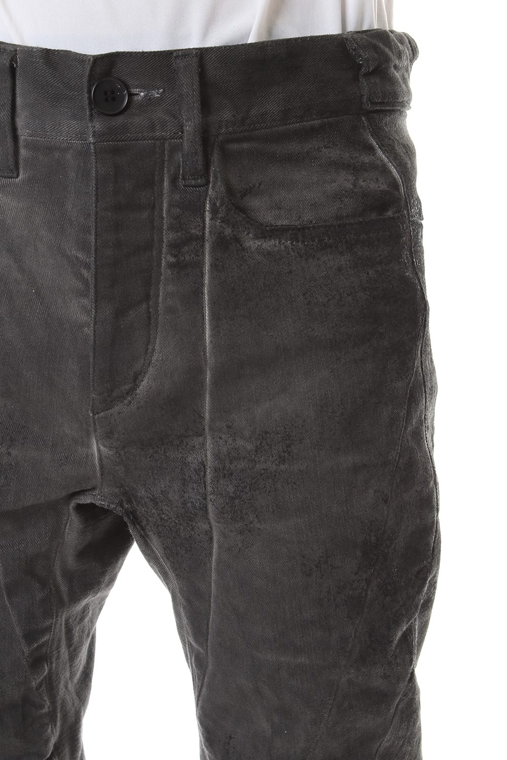 Dirty Coating Cold Dyed Curve Slim Pants - ST107-0049A Charcoal