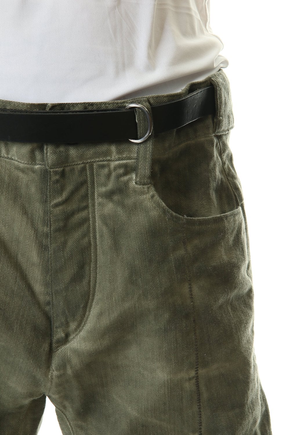 Cold dyed 3D Curve Slim pants Leaf Khaki