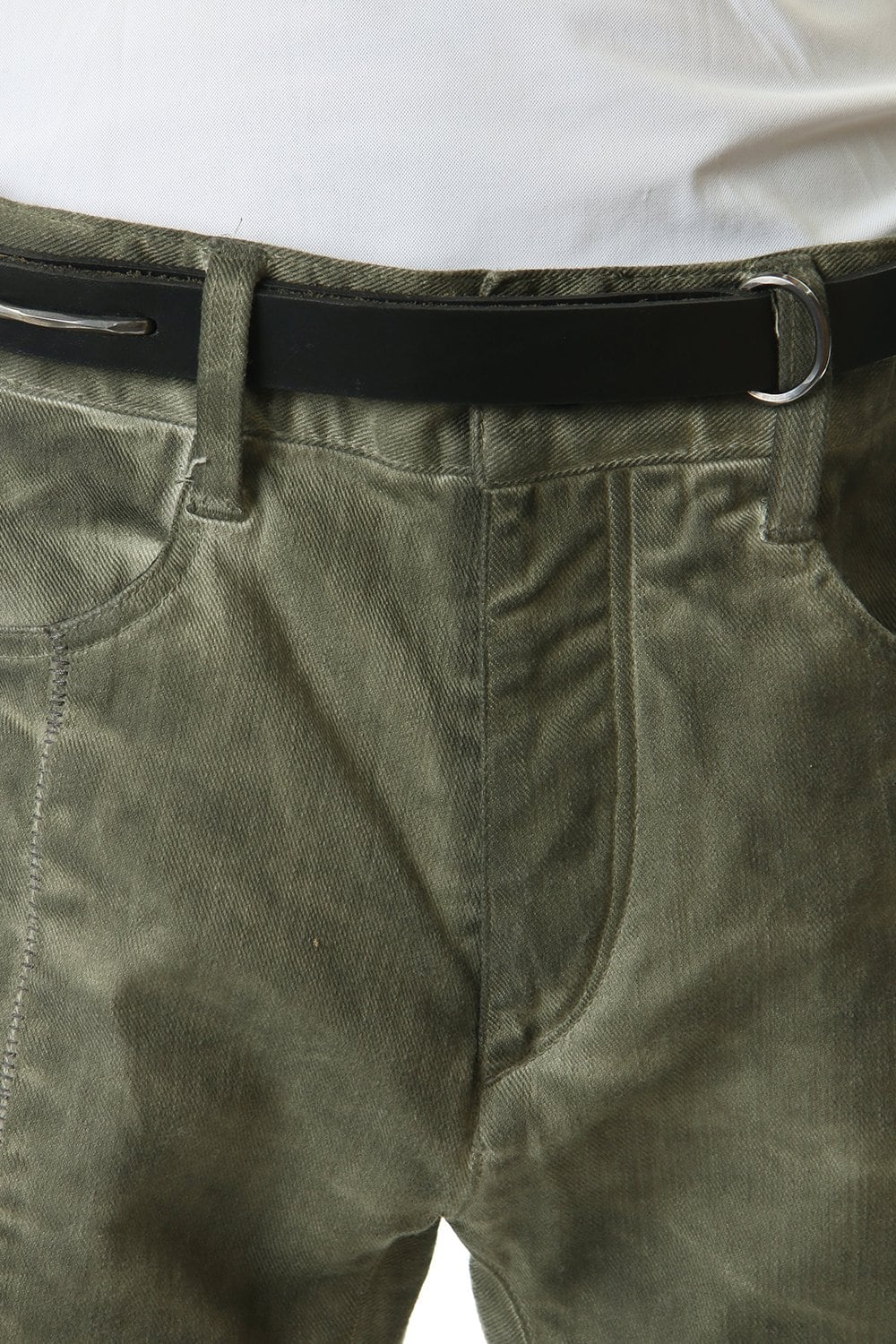 Cold dyed 3D Curve Slim pants Leaf Khaki