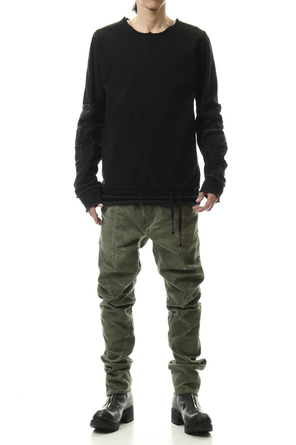 Cold dyed 3D Curve Slim pants Leaf Khaki