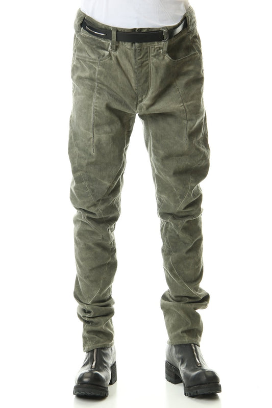 Cold dyed 3D Curve Slim pants Leaf Khaki