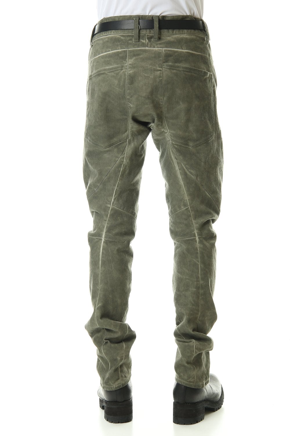 Cold dyed 3D Curve Slim pants Leaf Khaki