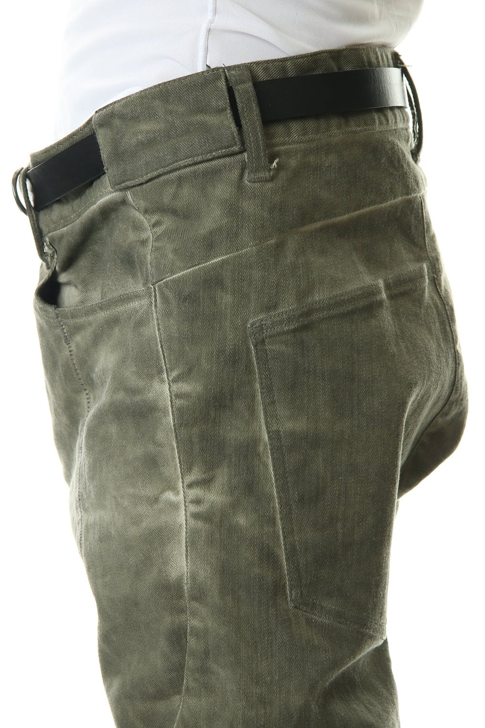 Cold dyed 3D Curve Slim pants Leaf Khaki