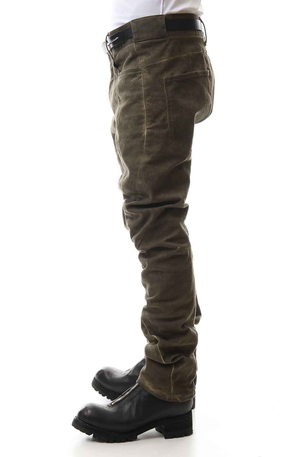 Cold dyed 3D Curve Slim pants Wood Brown