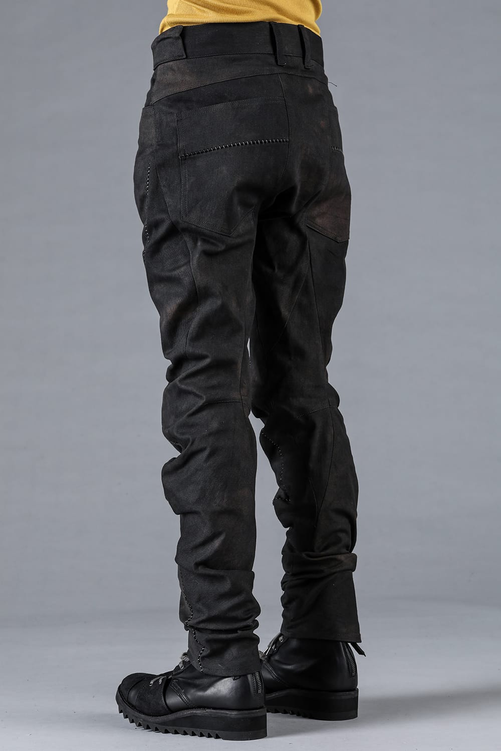 Stretch Denim Overlock Twist Curve Slim Pants Dust