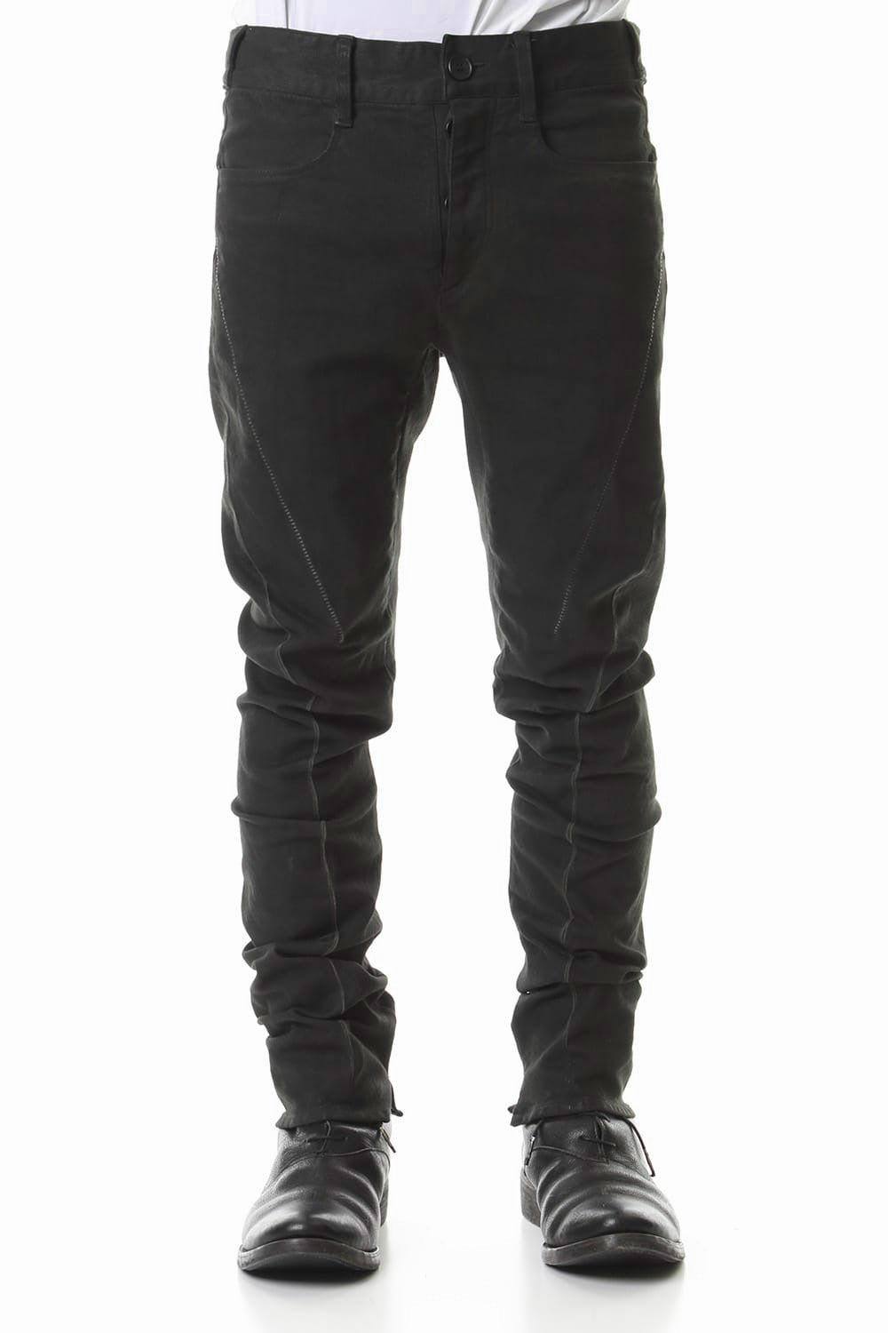 Over Cold Dyed Curve Slim Pants Charcoal Khaki