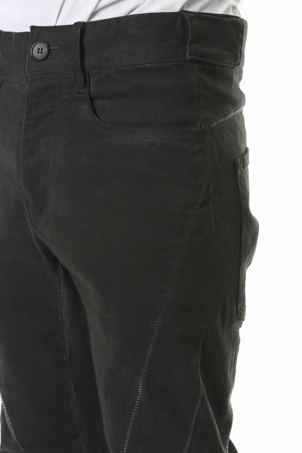 Over Cold Dyed Curve Slim Pants Charcoal Khaki