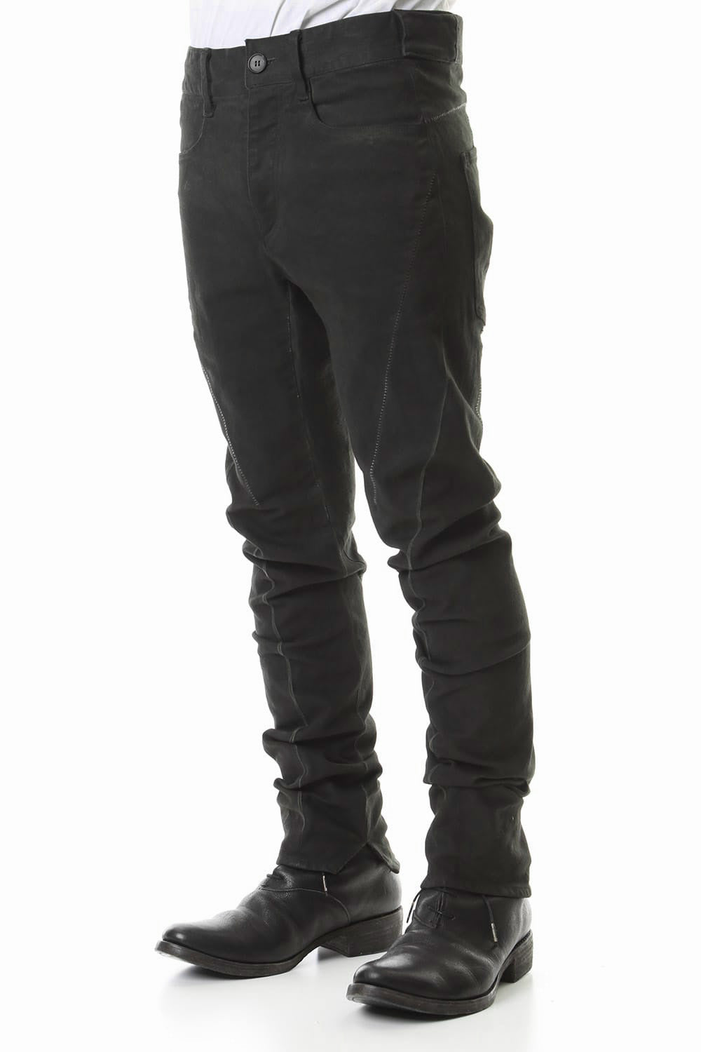 Over Cold Dyed Curve Slim Pants Charcoal Khaki