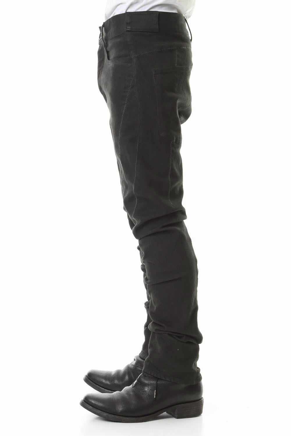 Over Cold Dyed Curve Slim Pants Charcoal Khaki
