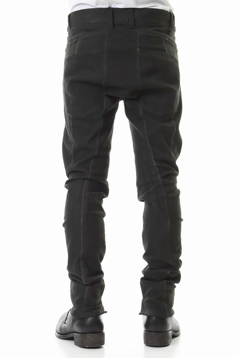 Over Cold Dyed Curve Slim Pants Charcoal Khaki