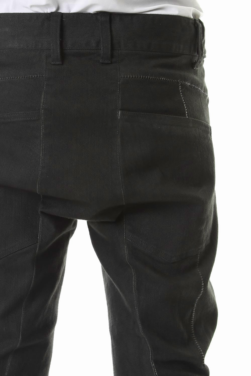 Over Cold Dyed Curve Slim Pants Charcoal Khaki