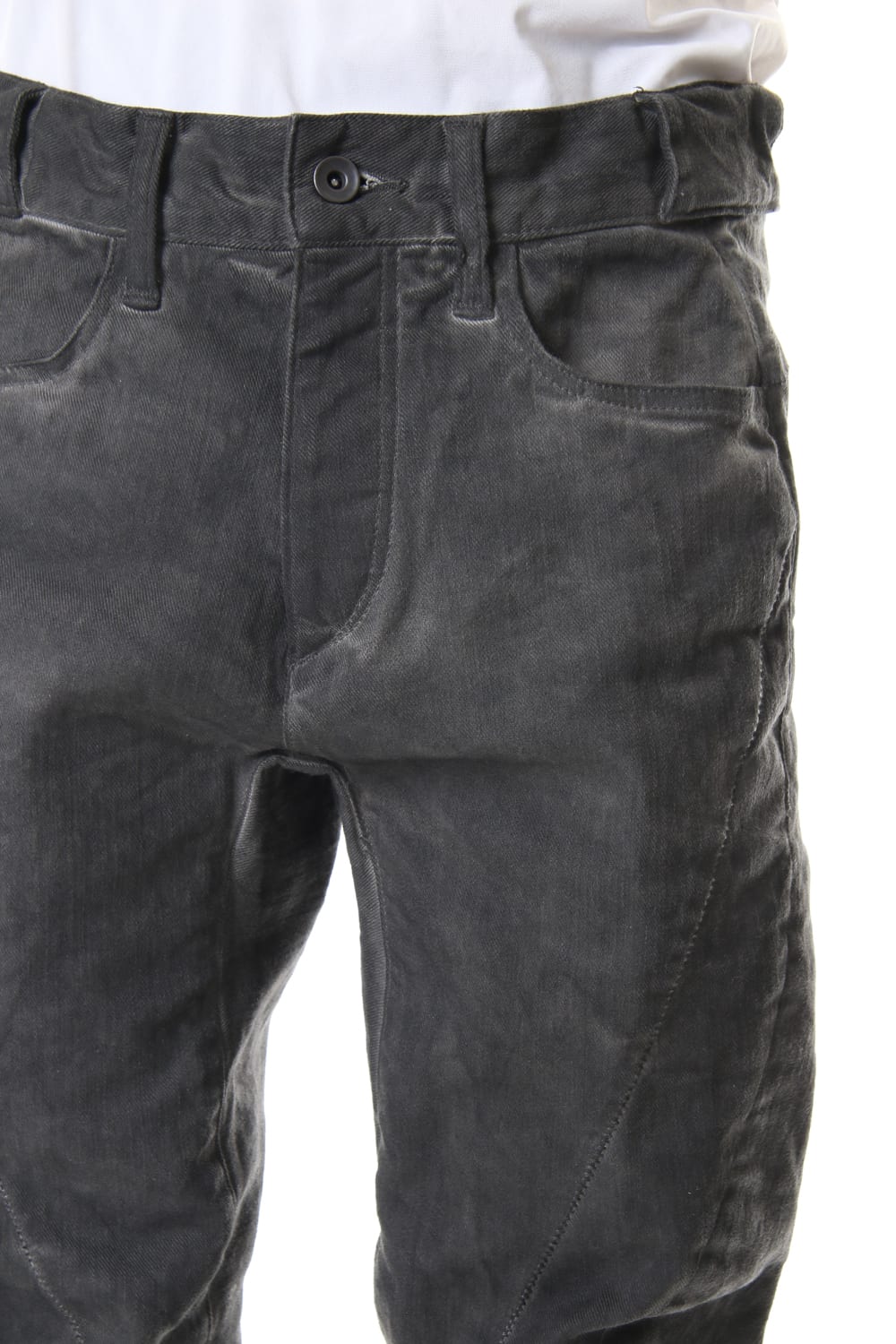 Over Cold Dyed Curve Slim Pants Charcoal