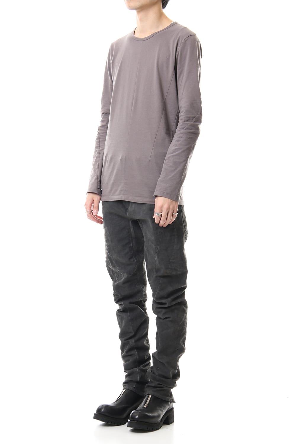 Over Cold Dyed Curve Slim Pants Charcoal