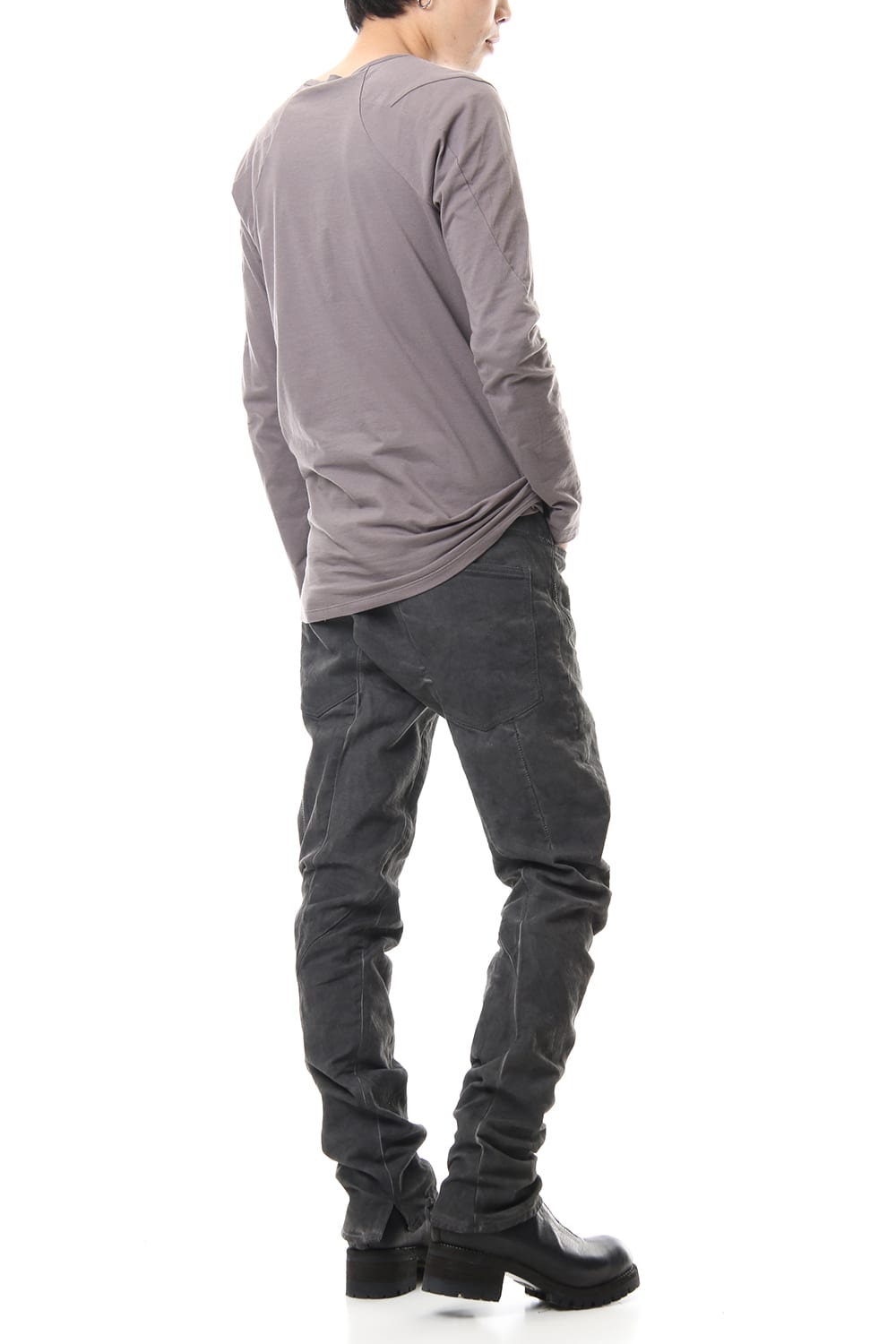 Over Cold Dyed Curve Slim Pants Charcoal