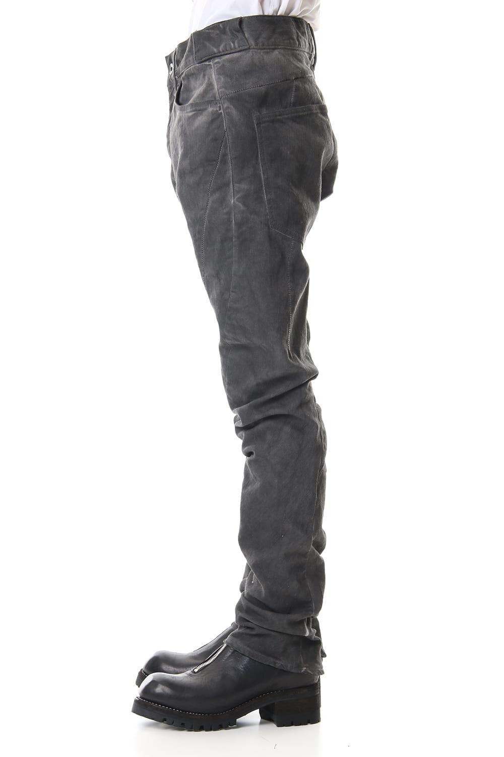 Over Cold Dyed Curve Slim Pants Charcoal
