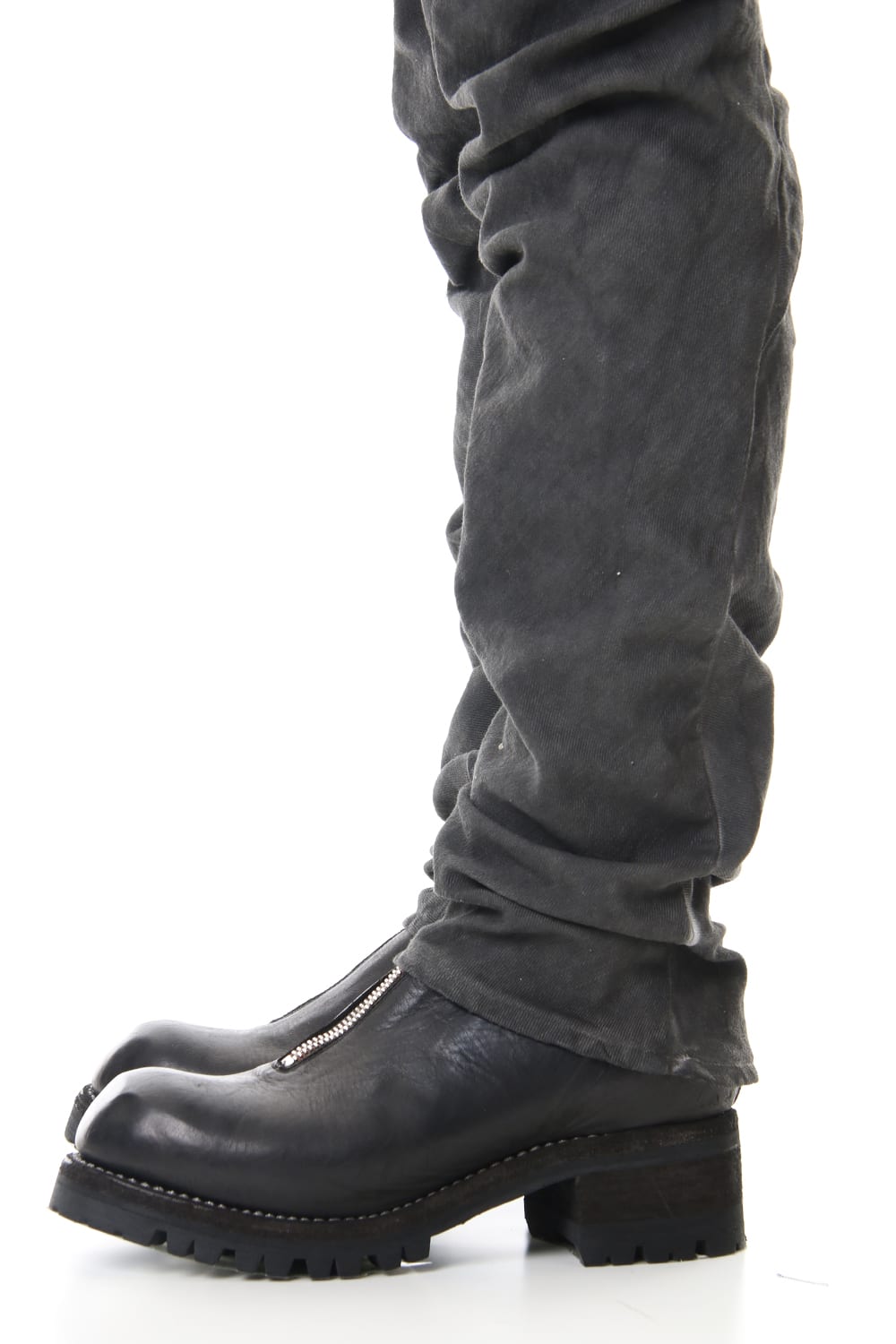 Over Cold Dyed Curve Slim Pants Charcoal