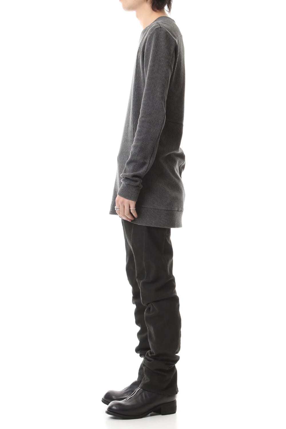Over Cold Dyed Curve Slim Pants Charcoal Khaki