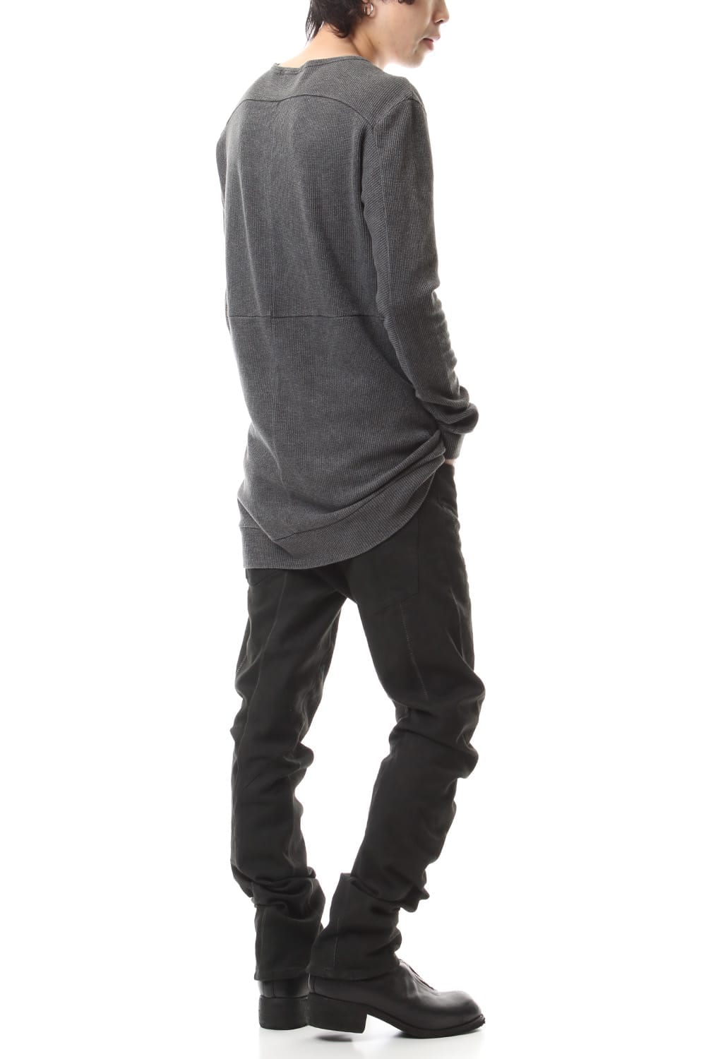 Over Cold Dyed Curve Slim Pants Charcoal Khaki