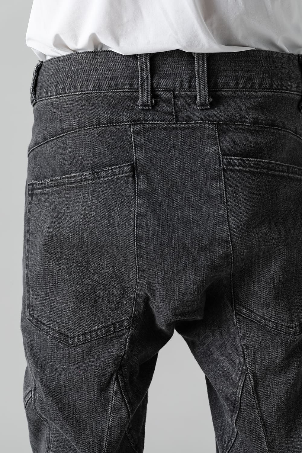 Indigo Denim Over-Dye Twisted Slim Pants Bleach Black