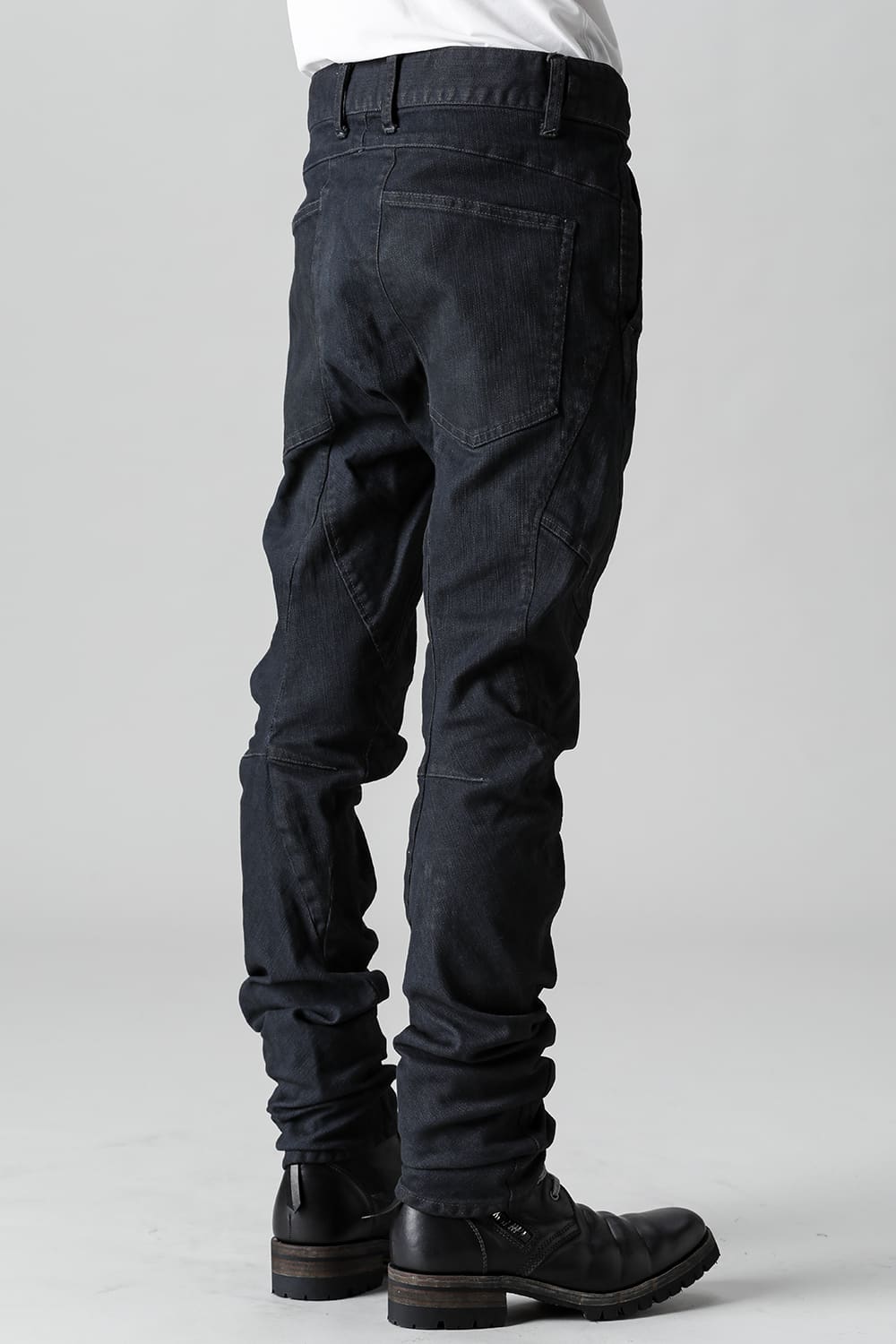 Indigo Denim Over-Dye Twisted Slim Pants Indigo Black