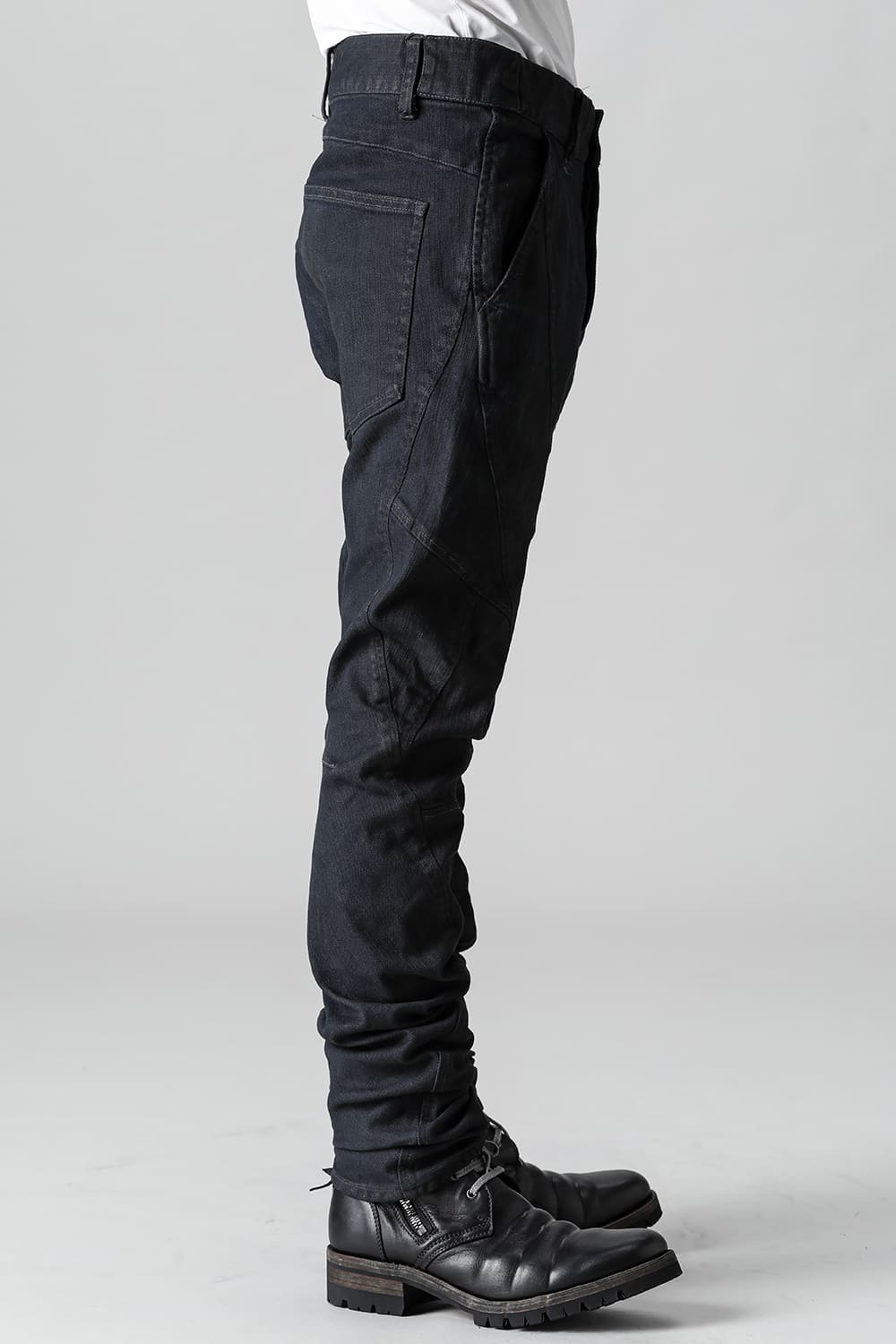 Indigo Denim Over-Dye Twisted Slim Pants Indigo Black