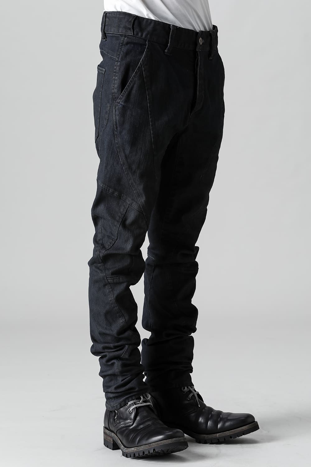 Indigo Denim Over-Dye Twisted Slim Pants Indigo Black