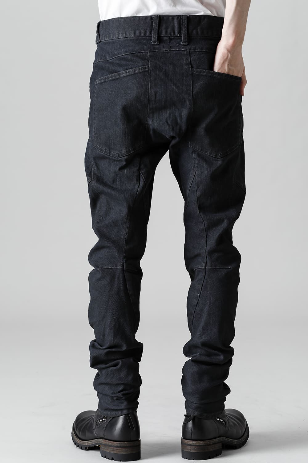 Indigo Denim Over-Dye Twisted Slim Pants Indigo Black