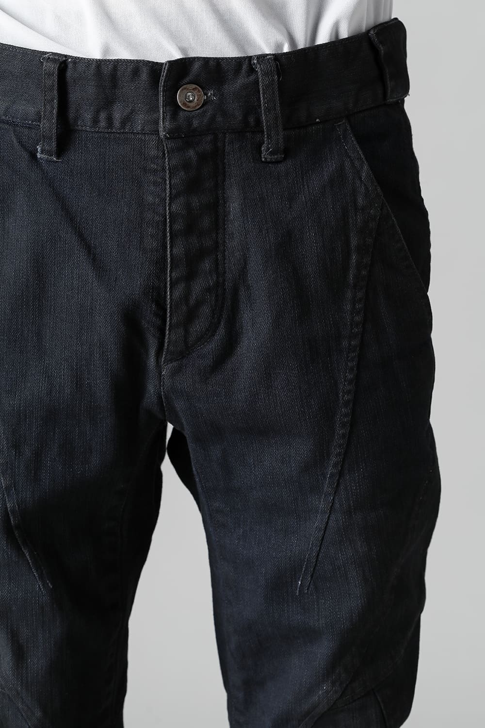 Indigo Denim Over-Dye Twisted Slim Pants Indigo Black