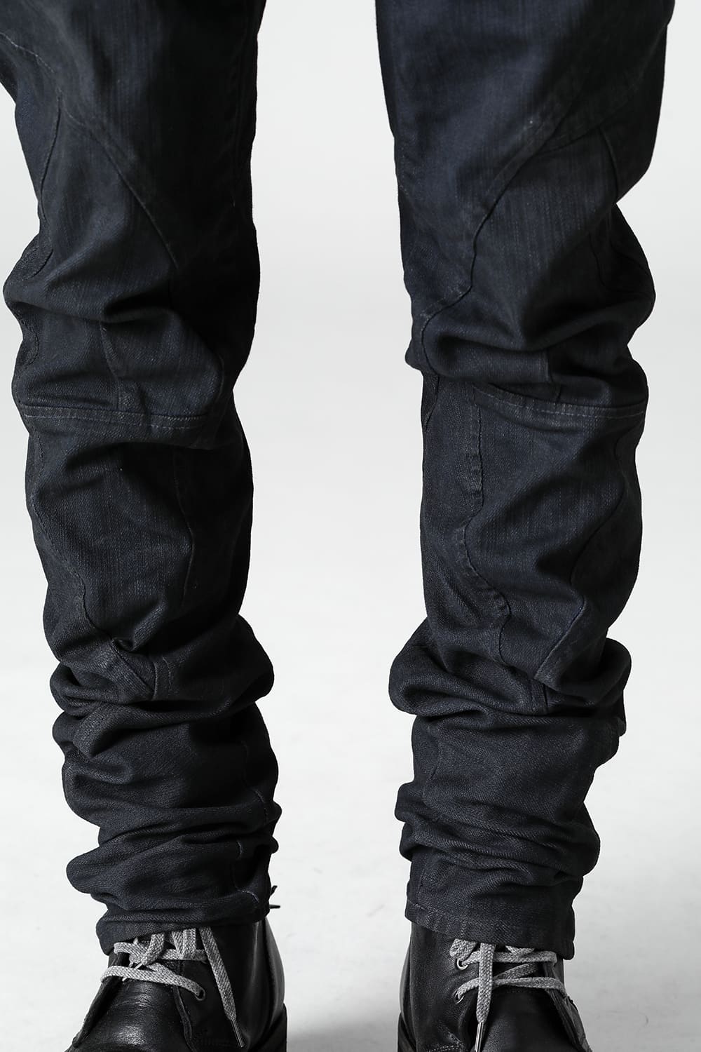Indigo Denim Over-Dye Twisted Slim Pants Indigo Black