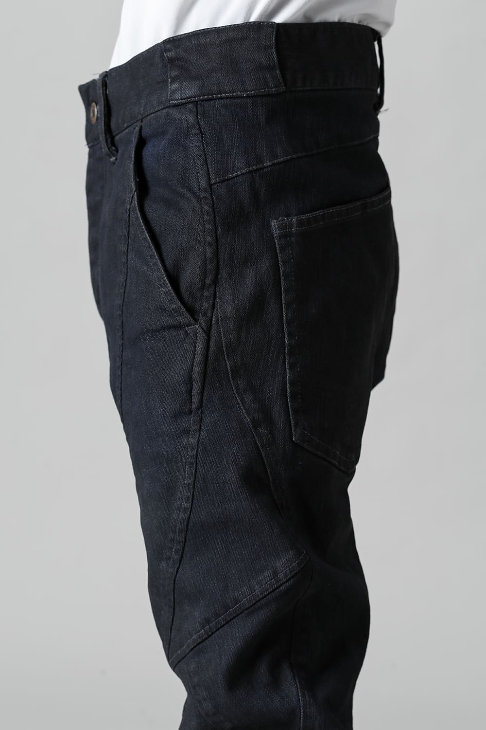 Indigo Denim Over-Dye Twisted Slim Pants Indigo Black