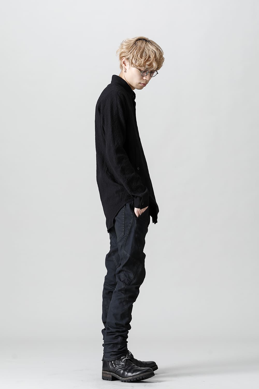 Indigo Denim Over-Dye Twisted Slim Pants Indigo Black