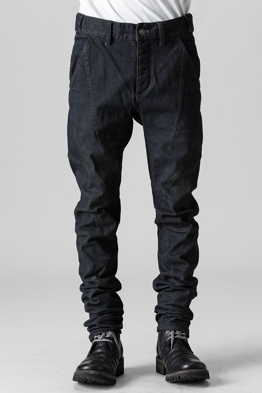 Indigo Denim Over-Dye Twisted Slim Pants Indigo Black
