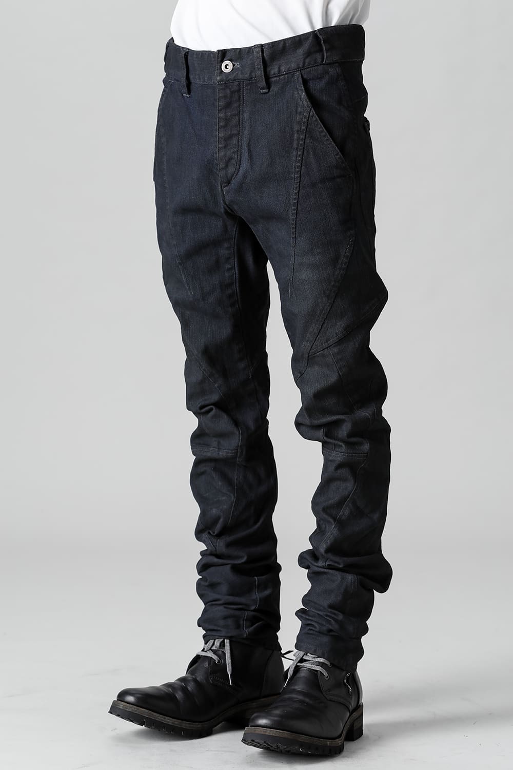 Indigo Denim Over-Dye Twisted Slim Pants Indigo Black