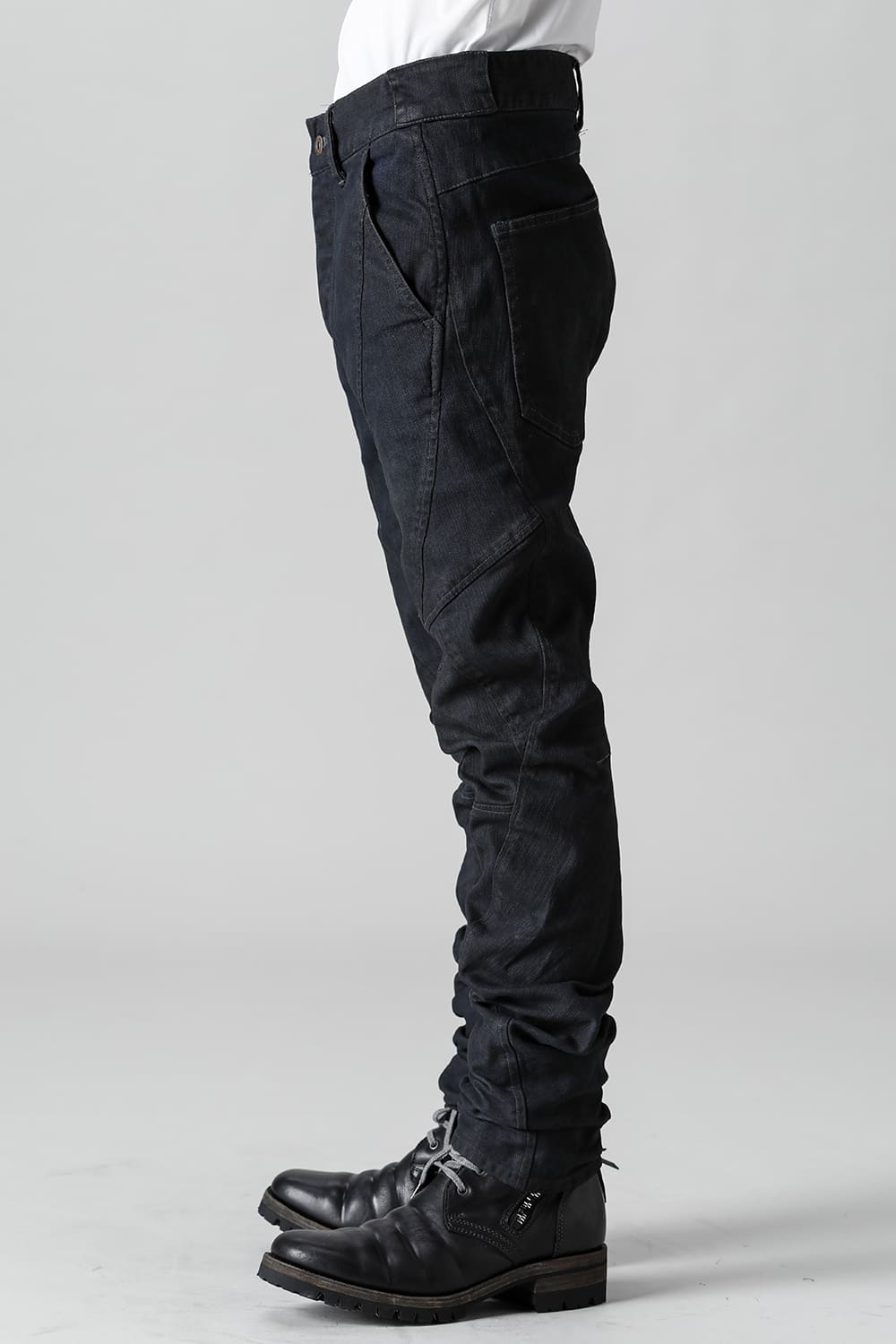 Indigo Denim Over-Dye Twisted Slim Pants Indigo Black