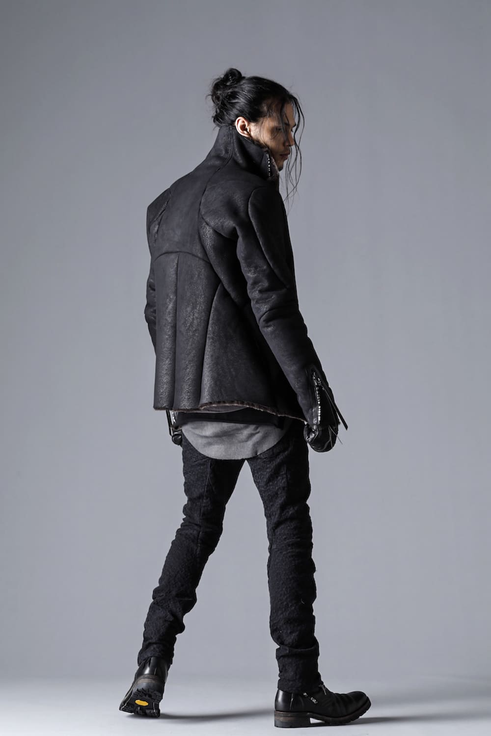 Scab Jagged Stretch Cotton Denim Overlock Twisted Curved Slim Pants