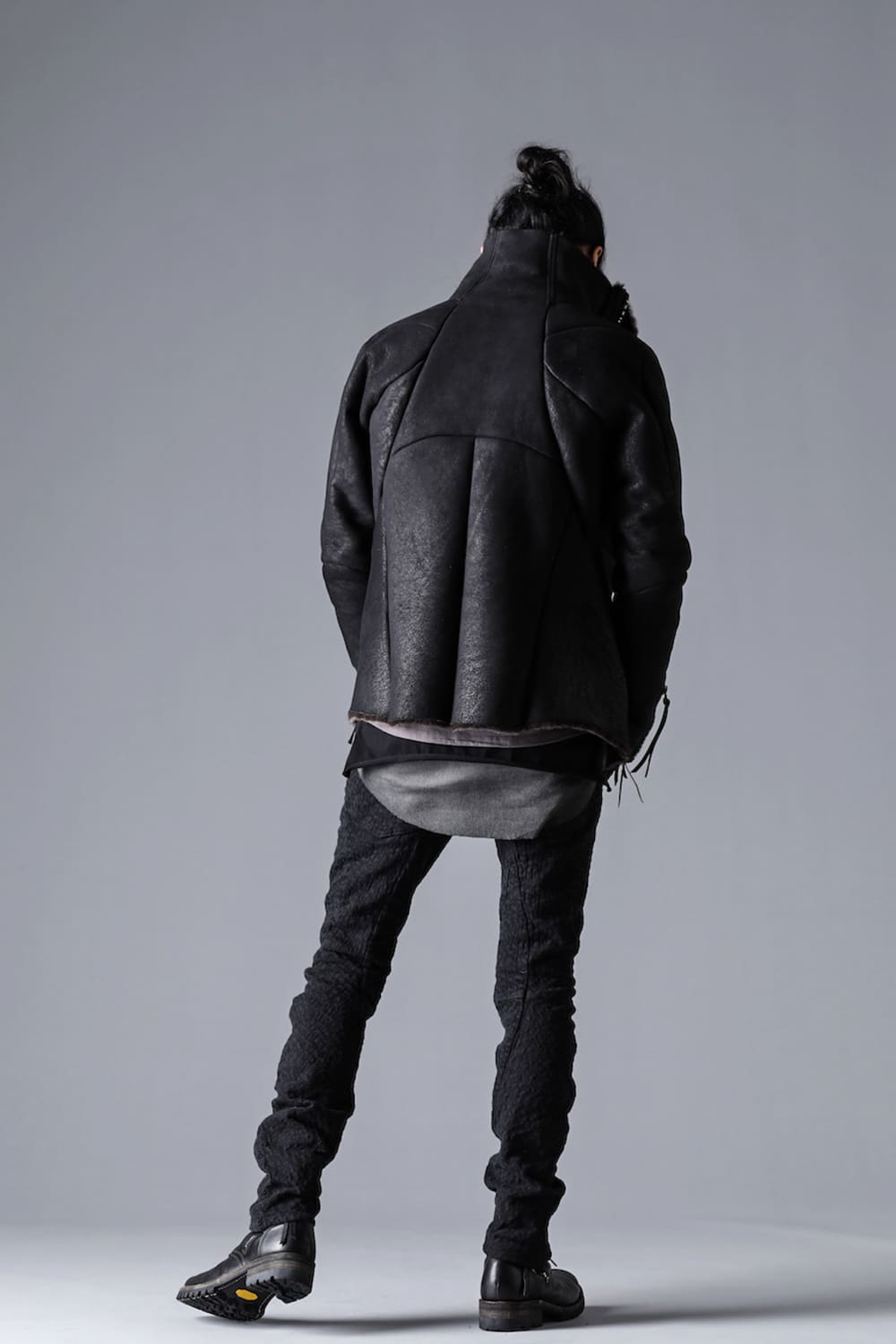 Scab Jagged Stretch Cotton Denim Overlock Twisted Curved Slim Pants