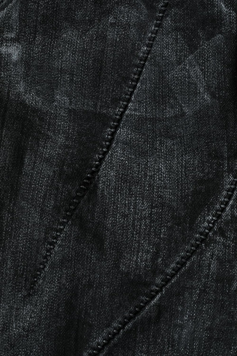 Product Coating Super Stretch Cotton Denim Overlock Twist Curved Slim Pants