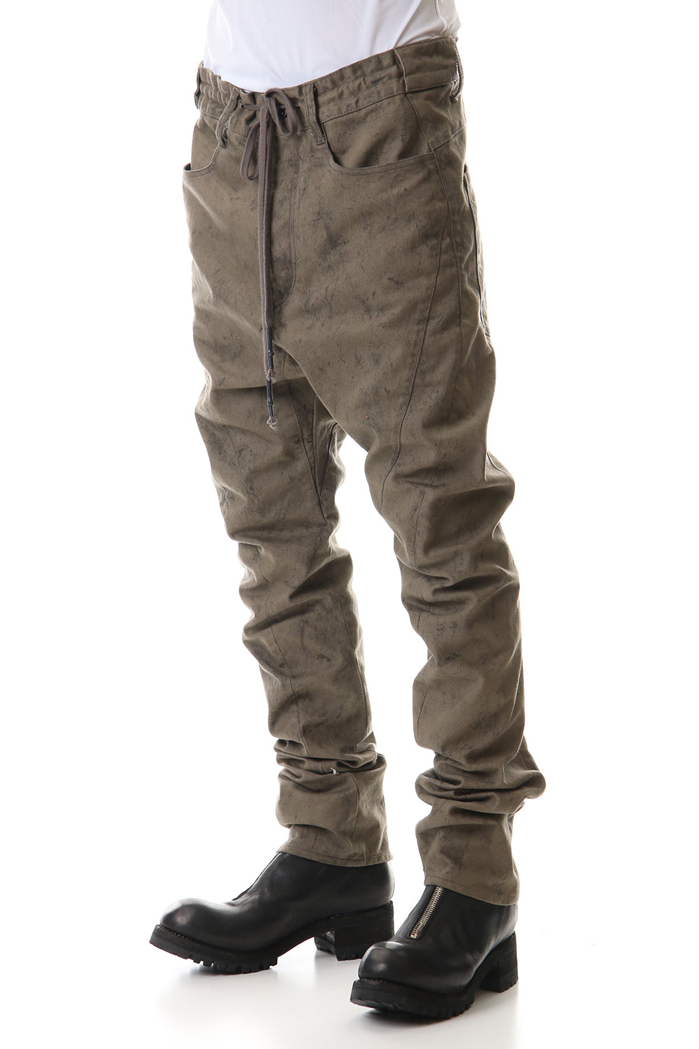 Stone dyed Drop crotch Curve Slim pants