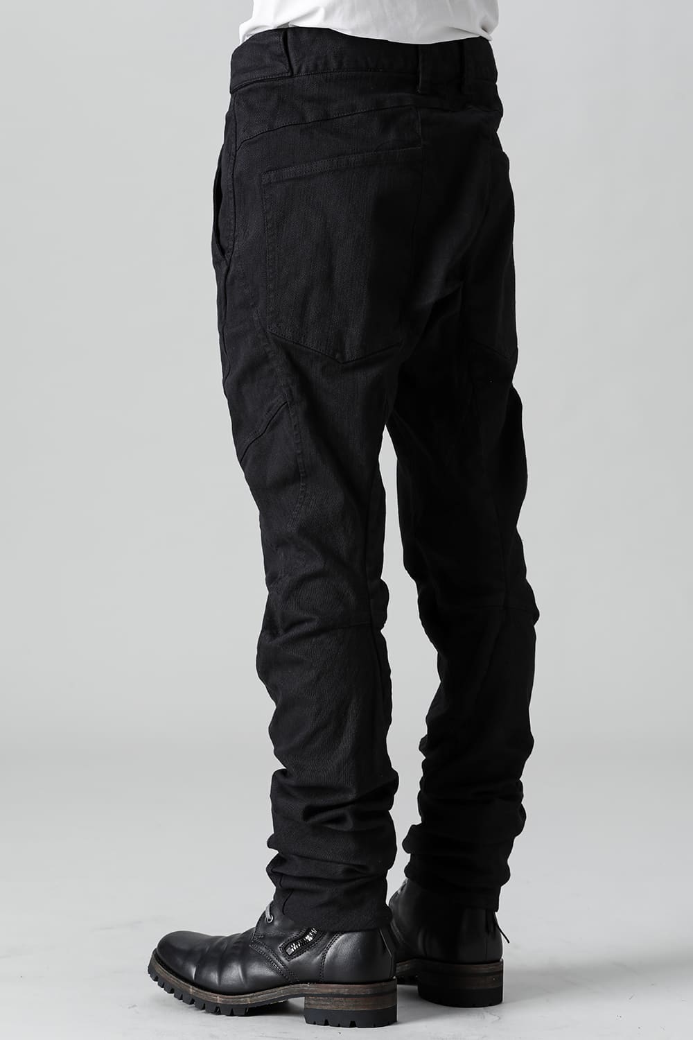 Solid Black Twisted Slim Pants