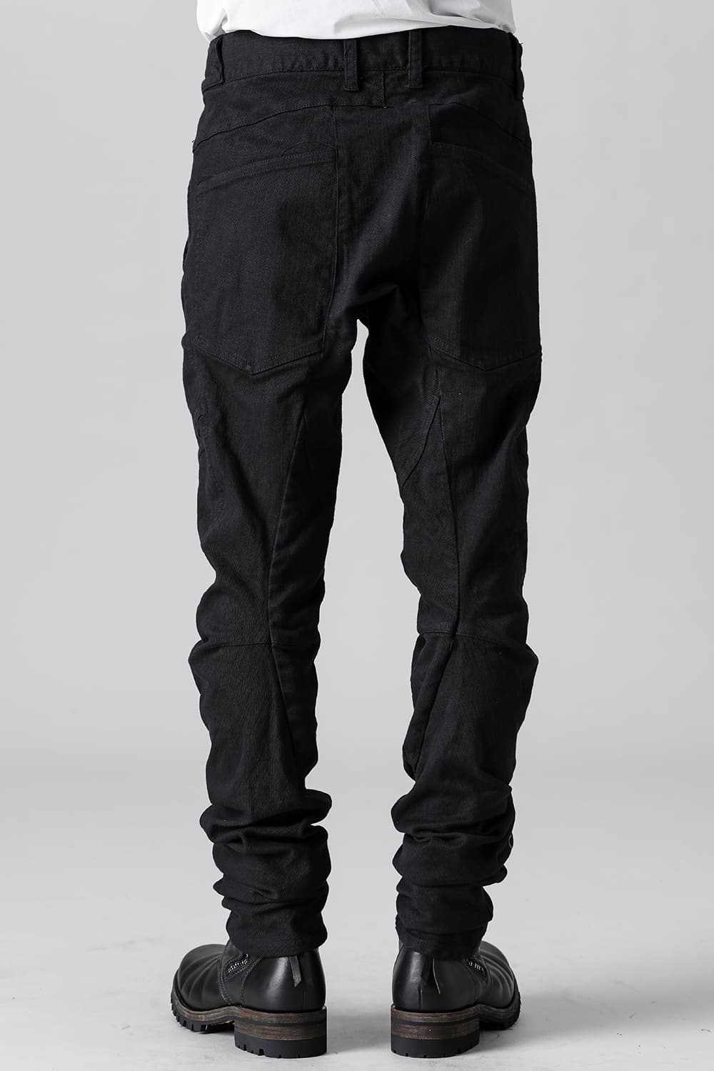 Solid Black Twisted Slim Pants