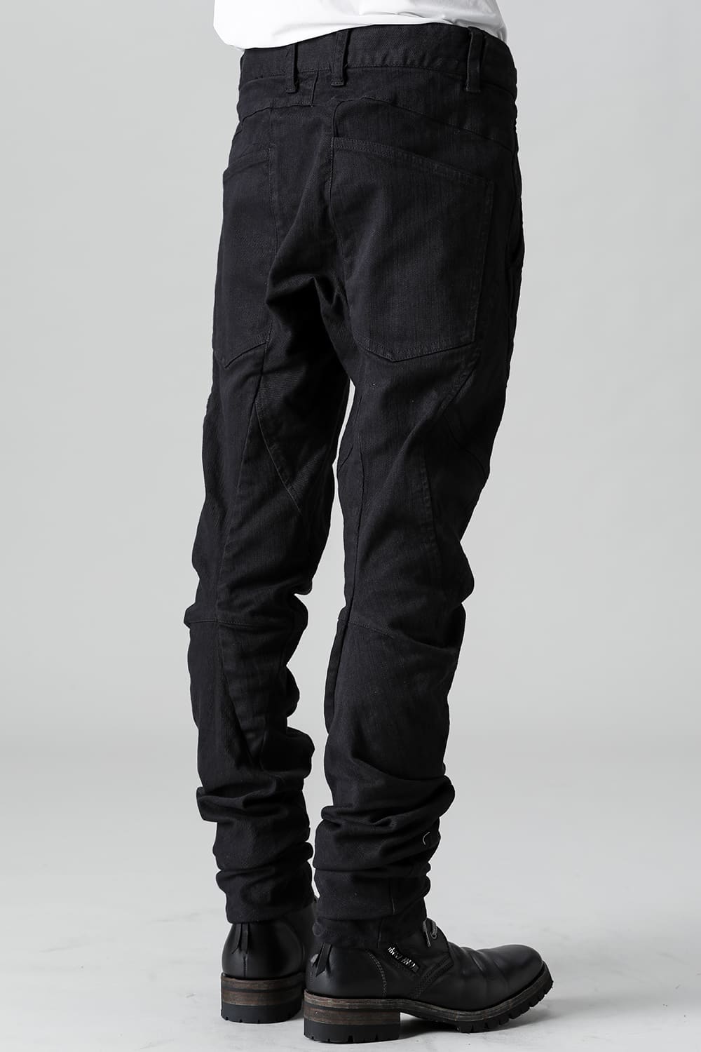 Solid Black Twisted Slim Pants