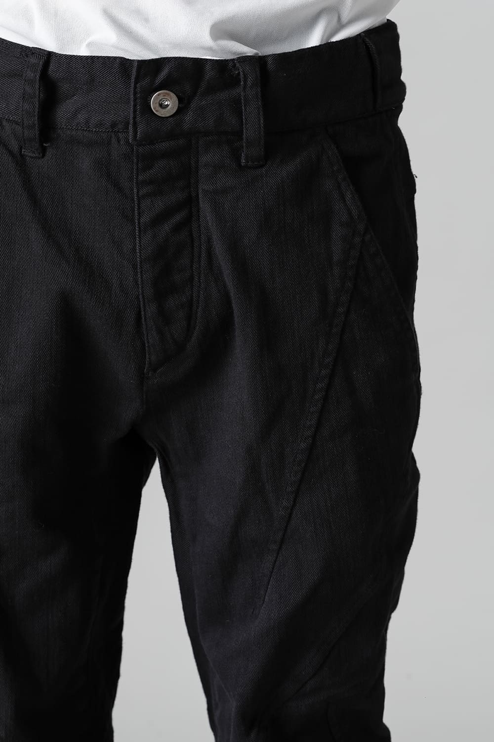 Solid Black Twisted Slim Pants